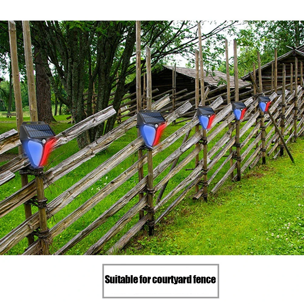 Home Solar Power Alarm Lamp Security System Warning Indicator Theft Flash Light Outdoor Garden Lamp Infrared Motion Lotus lamp