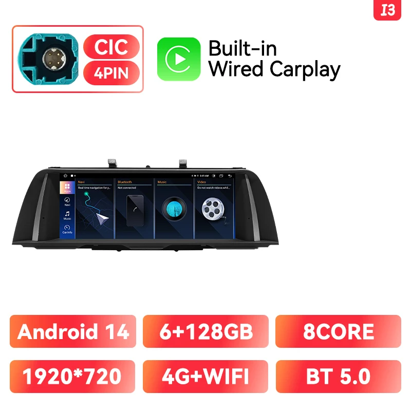 Ai Stem Draadloze Carplay Auto Radio Multimedia Voor Bmw 5 Serie F10 F11 2011-2017 Cic Nbt 4G Wifi Dsp 128G Andorid Auto Gps