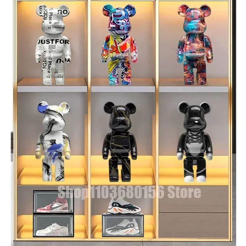 

28CM Cartoon Bear Statues Figurines Korean Home Decor Modern Living Room Decoration Nordic Shelf Statue Ornaments Sculpture