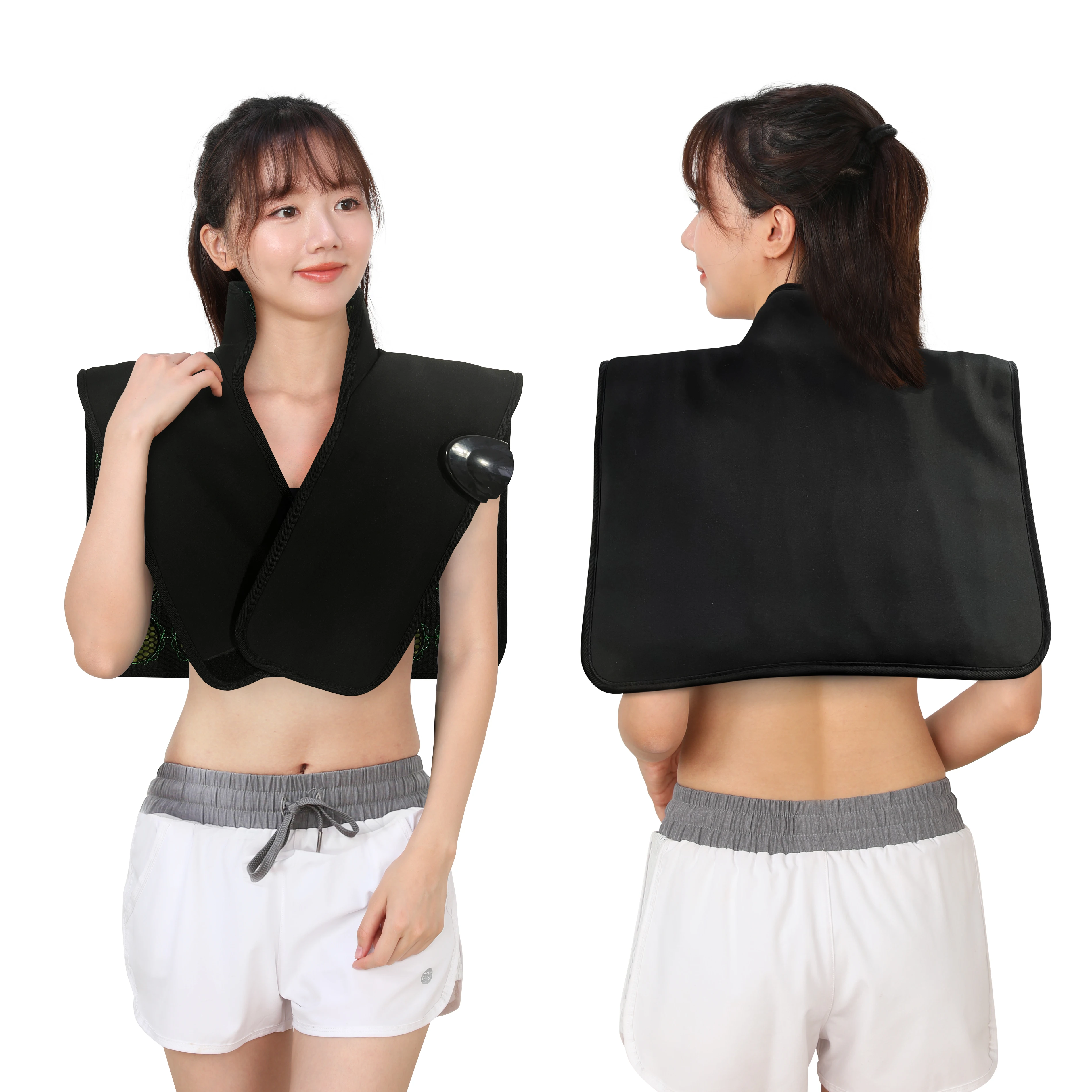 electric zone heated cape wearable heated pads pemf therapy devices for relieve shoulder neck pain