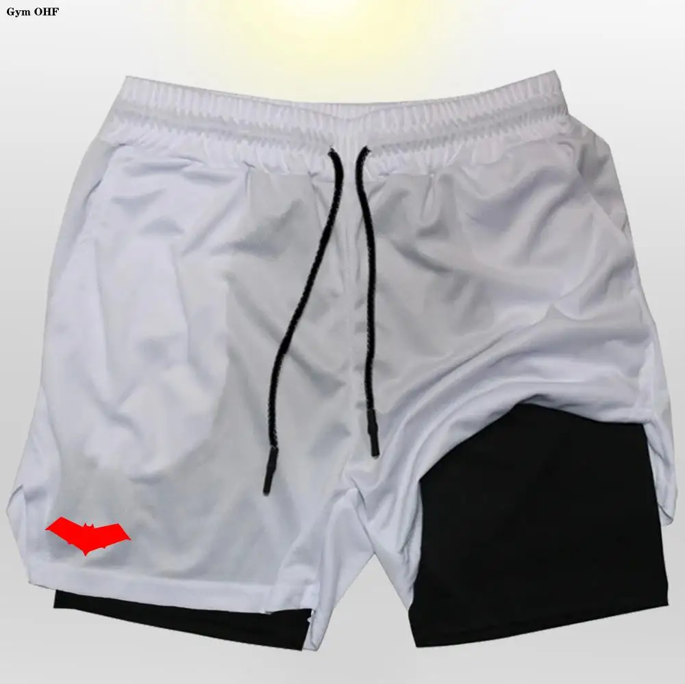 2 in 1 Sport Shorts Men Homme Fitness Basketball Jogging Bodybuilding Short Pants Bat Running Gym Men\'s Sweatpants