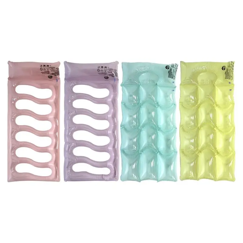 

Foldable Portable Pool Inflatable Hollow Floating Row PVC Lounge Chair Thickened Floating Bed WaterParty Color Grid Floating Row