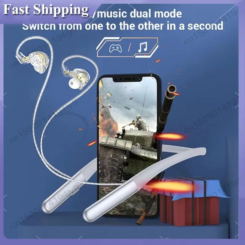 -ABDH Surround Sound Metal Bluetooth Headset Type-C Gaming Music Dual Mode Hanging Neck Wired Headphone With Microphone