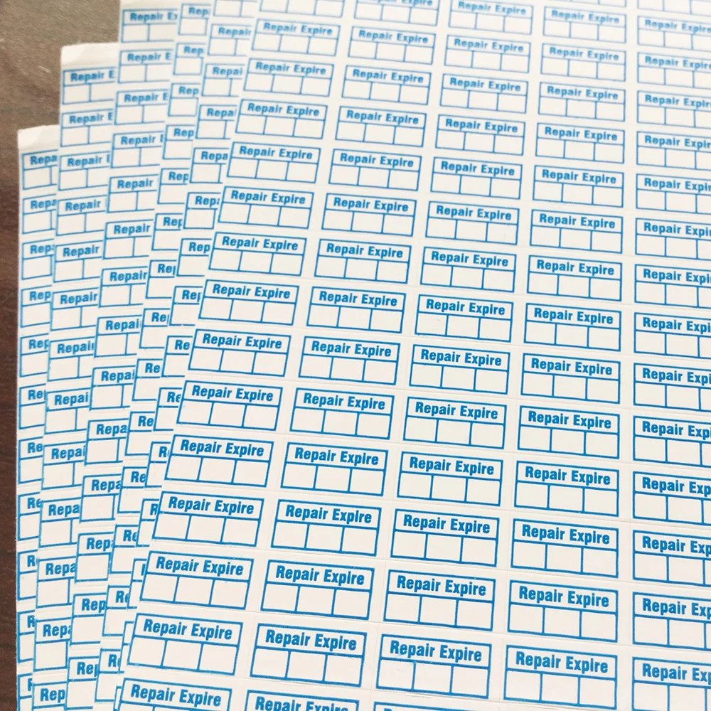 400pcs10x5mm Reparatie Verlangen Schrijven Datum Garantie Leegte Sticker Broos Papier Sabotage Evident Verwijdering Proof Seal Open Forbbiden Tag