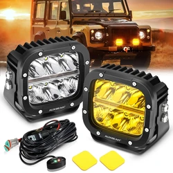 AUXBEAM 5 Inch 132W LED Driving Lights Spot Flood Combo Work Spotlights Pod Offroad LED DRL Lamp with DT Plug Wiring Harness