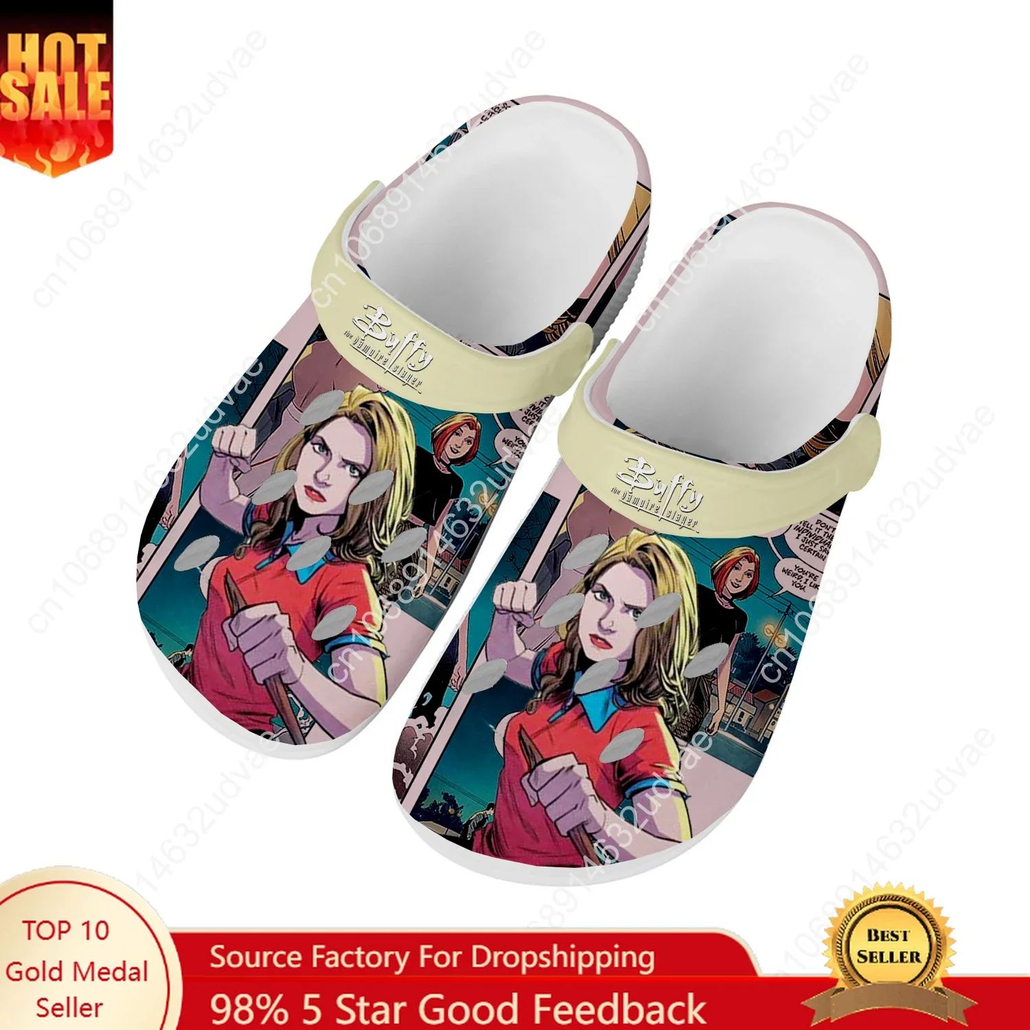 

Buffy The Vampire Slayer Water Shoes Mens Womens Comfortable Home Garden Clogs Customizd Sandals Beach Breathable Hole Slippers