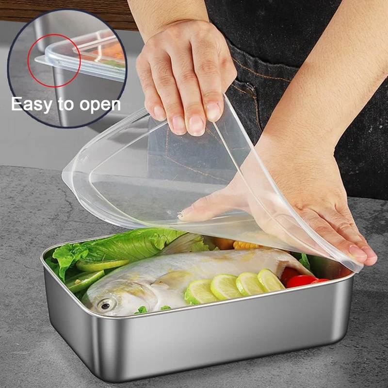 Square Disk With Cover Bake Tray Cake Tray Food Grade Rectangular Food Storage Box Container