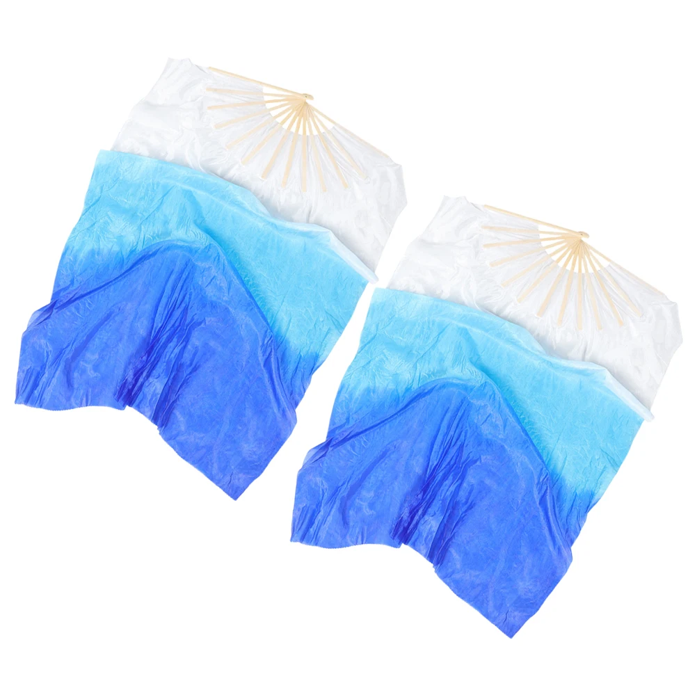 

Long Silk Dance Fans Colorful Gradient H held Performance Props Lightweight Stage Accessories Dance Movement Silk Fan