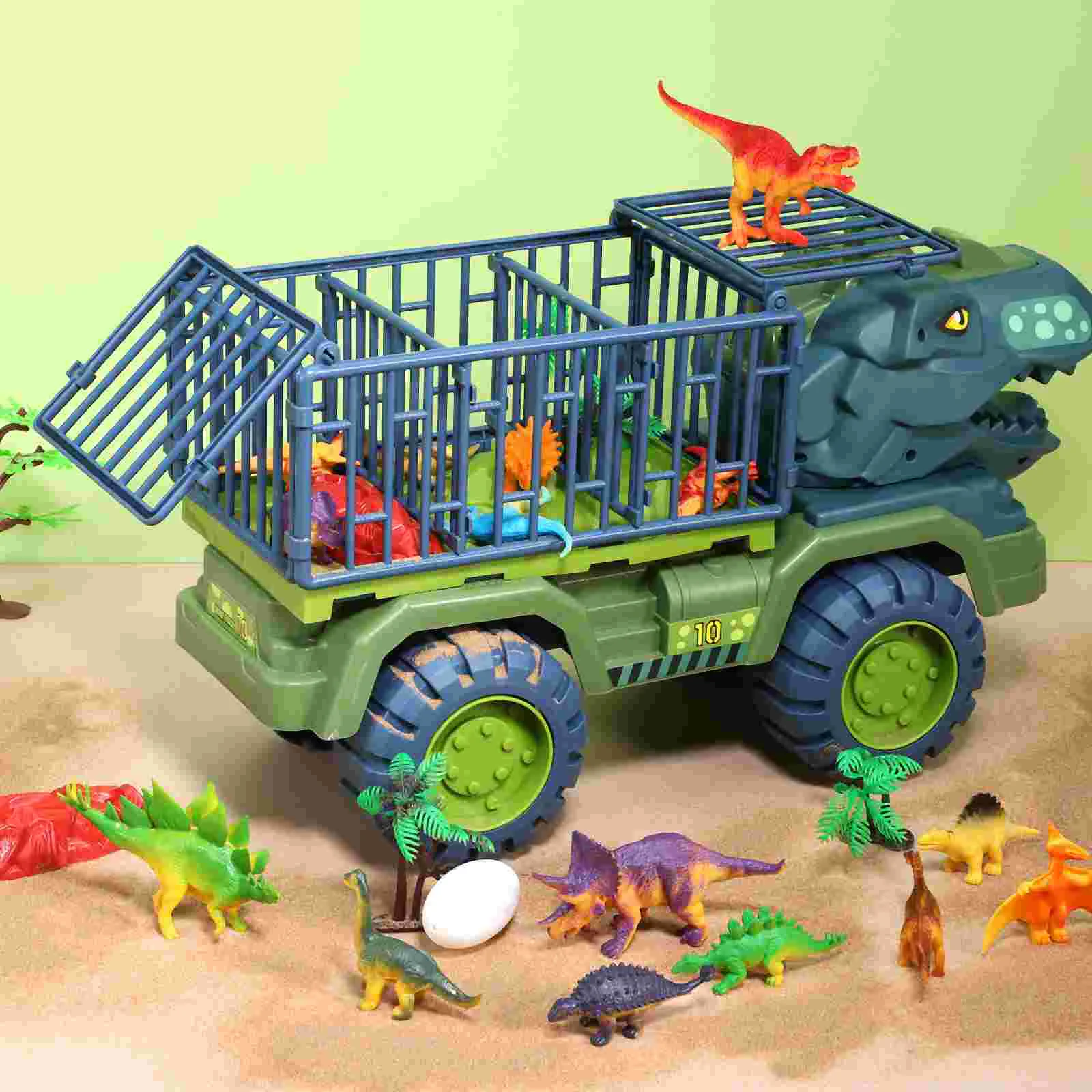 Carros de brinquedo dinossauro dos desenhos animados animais brinquedos crianças para meninos transporte veículo caminhão tiranossauro criança