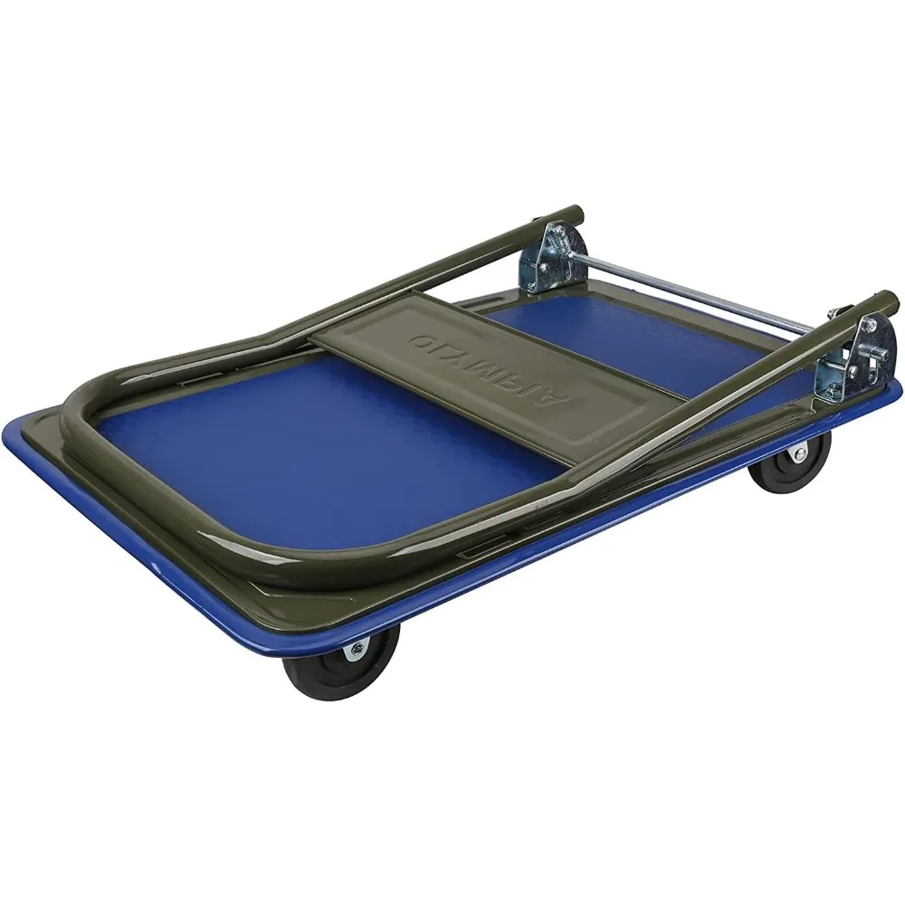 

Foldable Push Cart Dolly - 300 Lb. Capacity Heavy Duty Platform Truck with 360° Swivel Wheels - Black