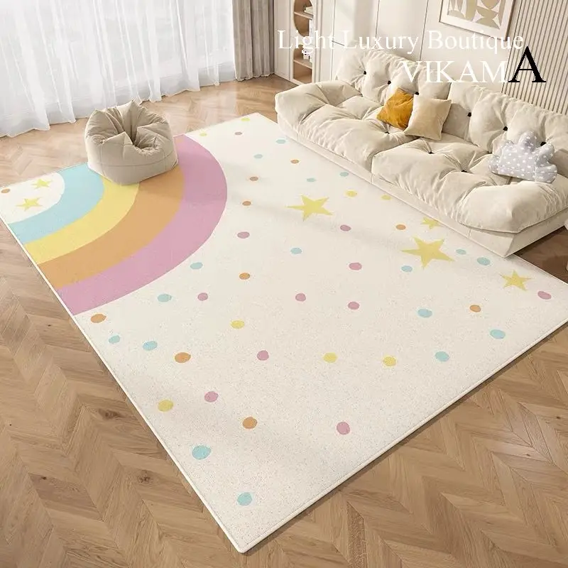 VIKAMA Cartoon Dopamine Carpet Living Room Sofa Coffee Table Mat Children\'s Play Mat Girls Room Decorated With Tatami Floor Mat