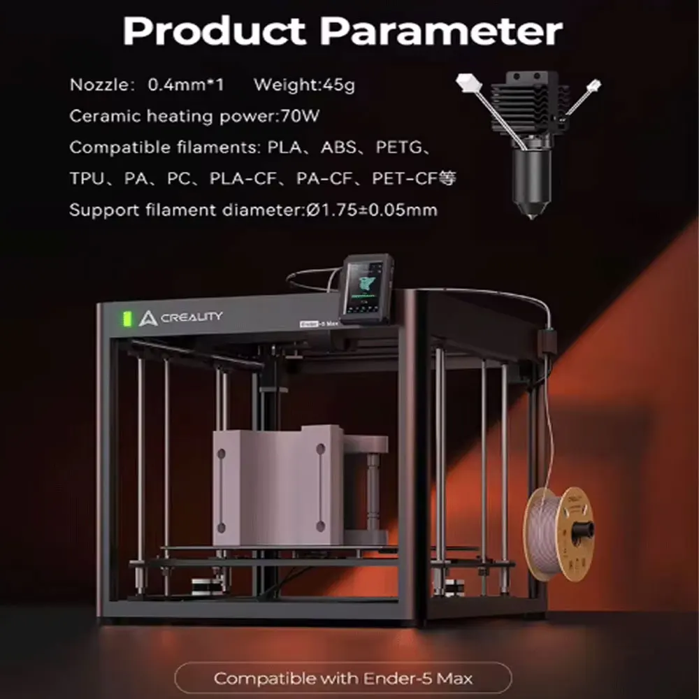 Creality Ender 5 Max Ceramic Heating Block Kit High Thermal Conductivity, High Flow Printing, 300°C Temperature Resistance,