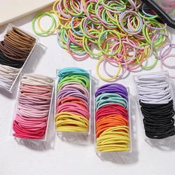 50Pcs Girls Candy Color Hair Bands 3.8cm Elastic Rubber Band Hair Band Children Ponytail Holder Bands Baby Hair Accessories