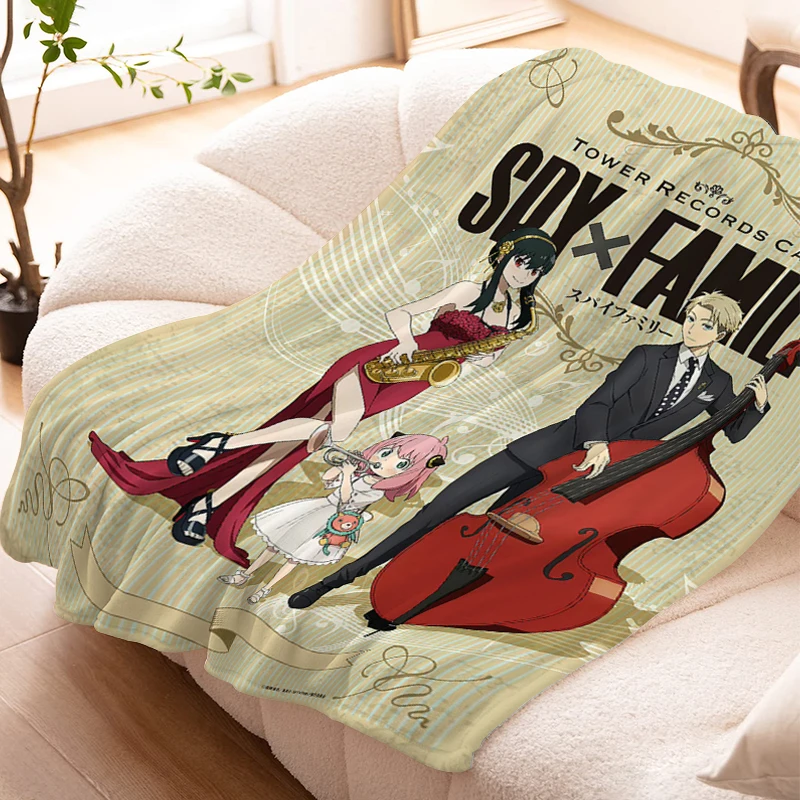 Custom Blanket Sofa Winter S-Spy×Family Warm Bed Fleece Camping Decorative Nap Fluffy Soft Blankets King Size Microfiber Bedding