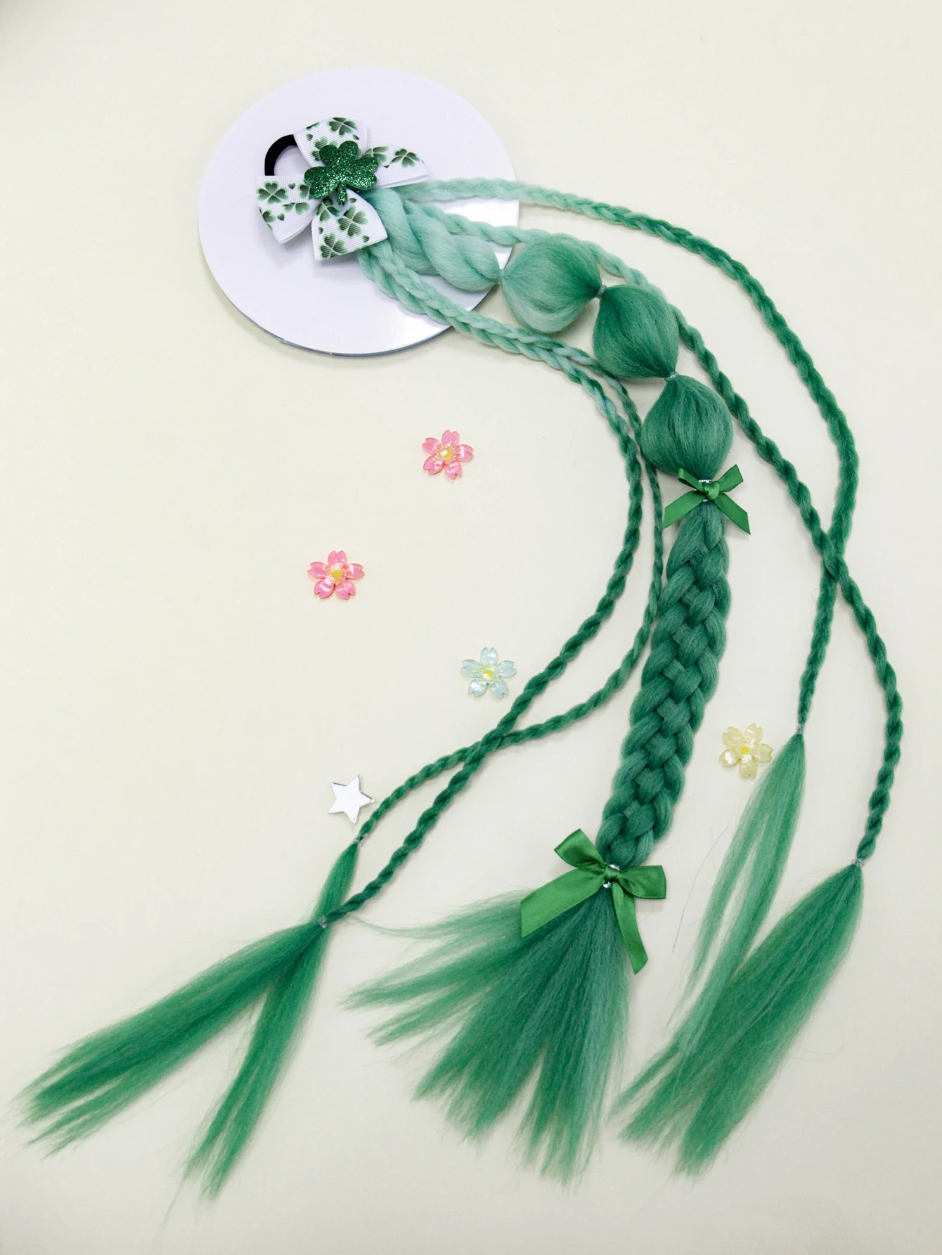 

Creative Lantern Bubble Braid Hair Scrunchie Extensions, Gradient Bubble Ponytail Twist Braid Hair Scrunchie