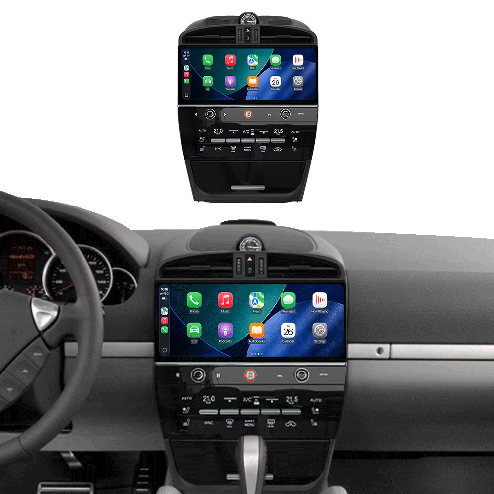 

12,3-дюймовый Android 13 экран QLED для Porsche Cayenne 2003-2009, автомобильная магнитола с CarPlay, мультимедийный плеер, GPS-навигация, головное устройство для авто