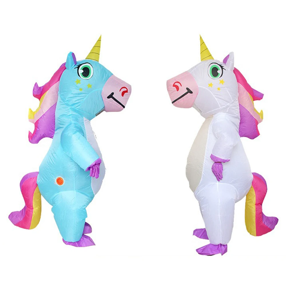 

Красочный надувной костюм единорога для совместных игр родителей и детей, праздничный наряд, надувной реквизит, одежда, милый мультяшный костюм животного