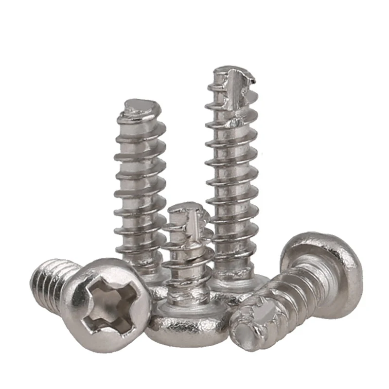 

10Pcs Cross Recessed Self-tapping Tail Cutting Screws M2 M2.3 M2.6 M3 304 Stainless Steel Phillips Round Head Screw Wood Bolts