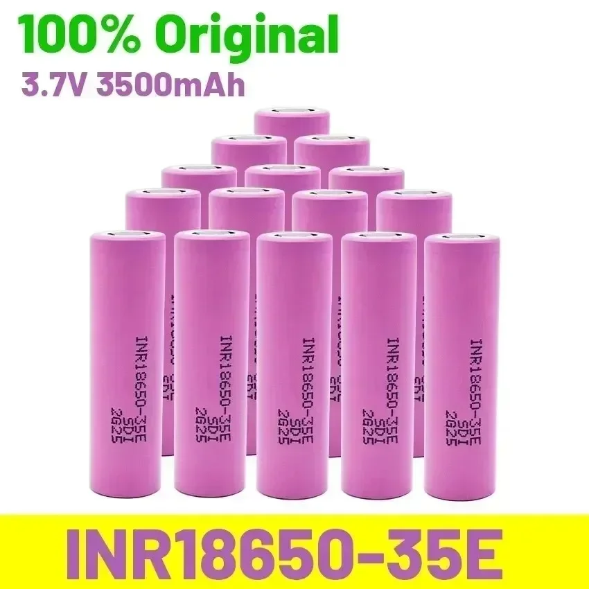 100% Original INR 18650 3500mAh 25A Discharge 35E Li-Ion 18650 Battery 3.7V Rechargeable Battery Screwdriver Battery