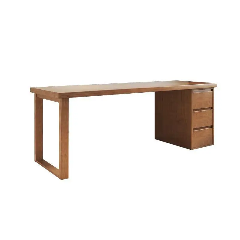 

Solid wood computer desk with drawer storage cabinet desk