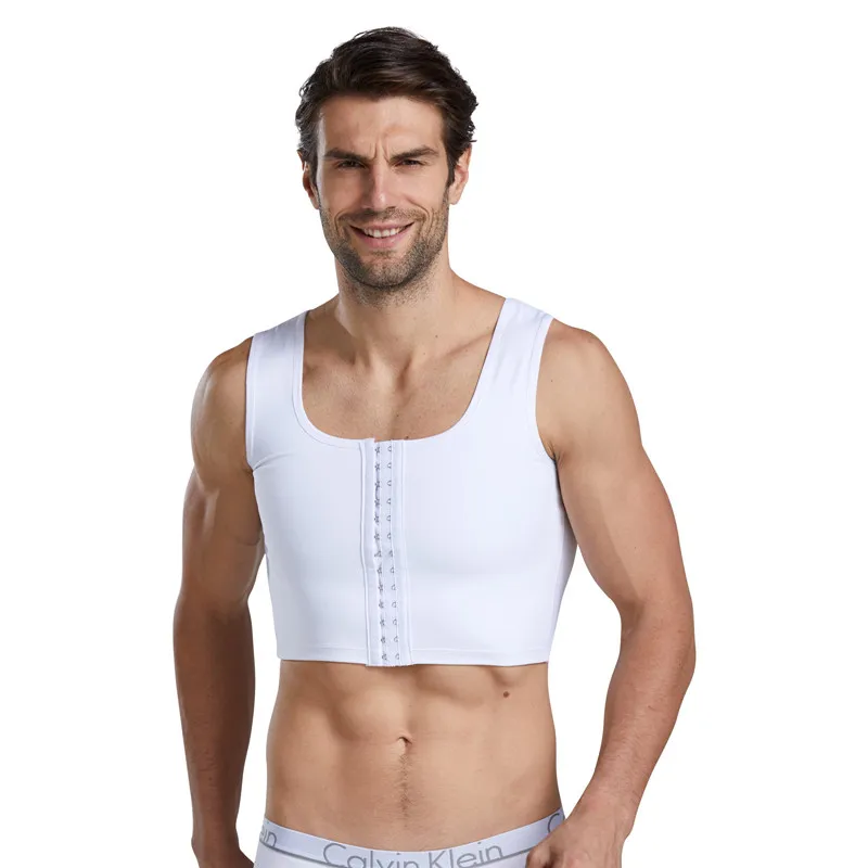 

Men's Gynecomastia Compression Vests Flat Shapewear Ftm Chest Binder Shirt Male Slimming Bust Corset Tops Short Undershirt