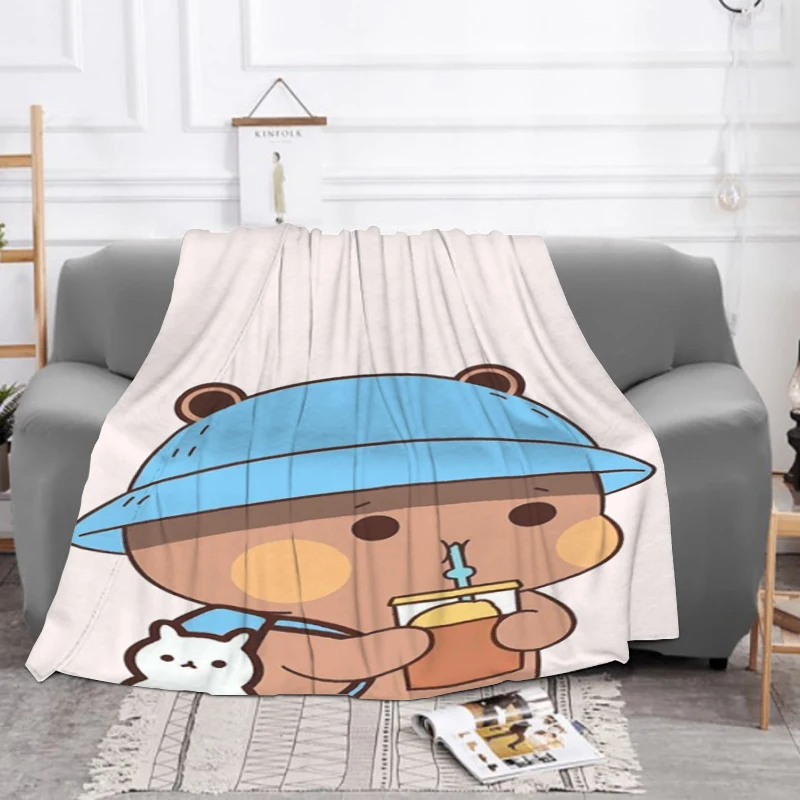 

Cute Bubu and Dudu Sofa Blankets for Beds Throw Blanket Furry Machine Washable Winter Fluffy Soft Bed & Throws Baby Fleece Nap