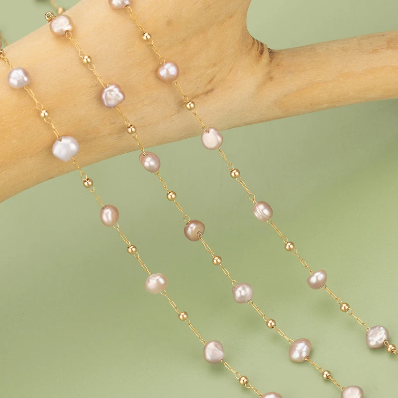 assoonas C323, Kette, Edelstahl, nickelfrei, Naturperle, handgefertigt, Schmuckzubehör, DIY Armband Halskette, 1m/Stück – Detail 4