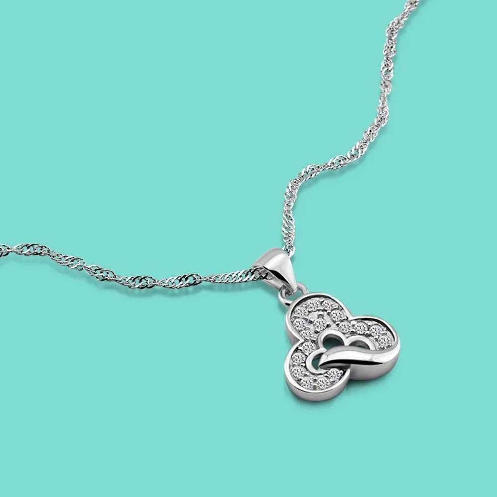 High Quality Silver Chain 925 Sterling Silver Clover Pendant Necklace For Woman Fashion Wedding Jewelry Best Birthday Gift