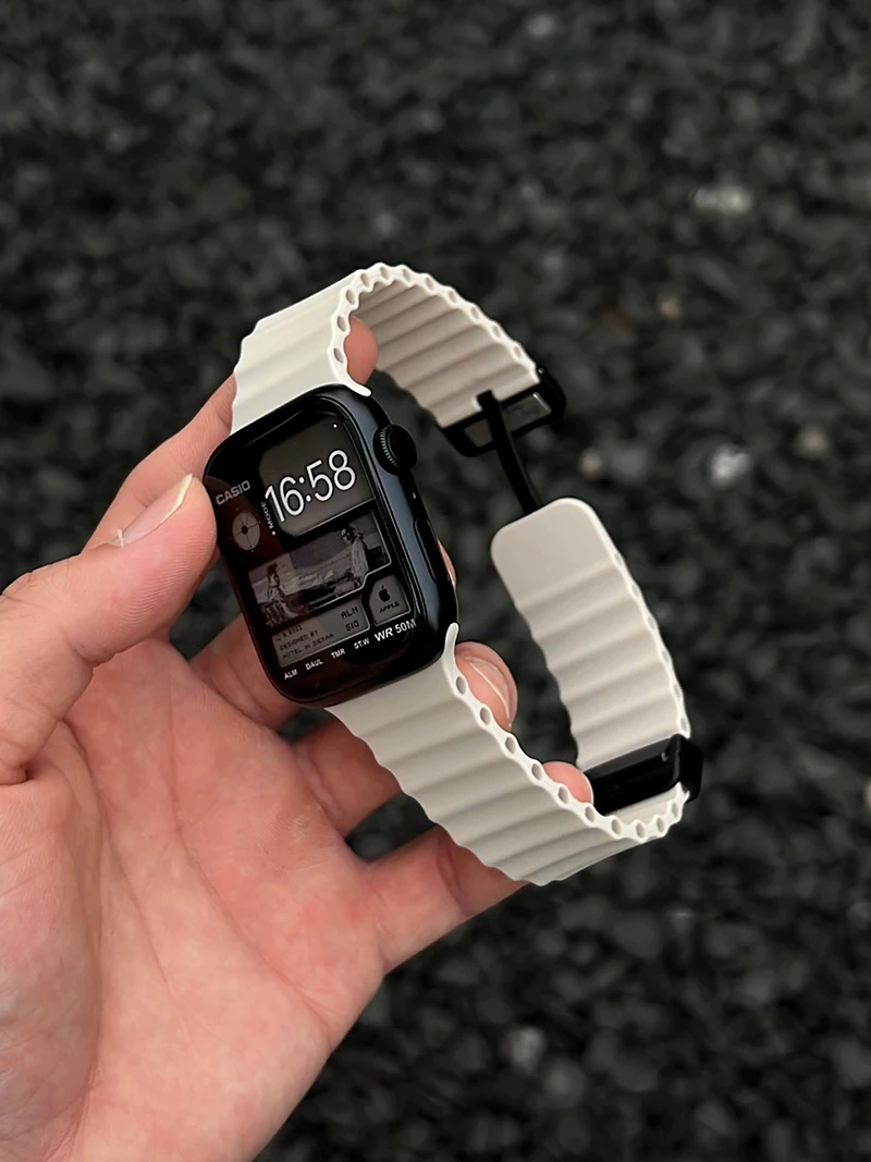 Ocean Strap für Apple Watch 10 9 8 7 Ultra Band 46mm 45mm 49mm 44mm 41/42mm Silikon Magnetisches Sport-Armband iWatch Series SE 6 – Detail 1