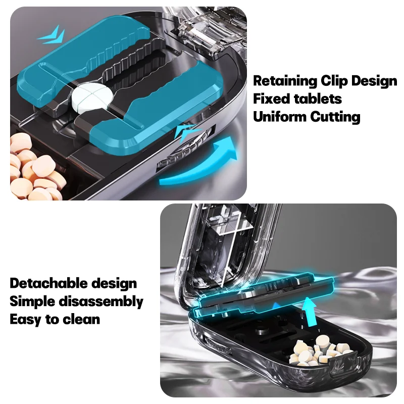 Pill Cutter Storage Box Portable Drug Tablet Medicine Dustproof Divider Organizer Crusher Pill Cutter Health Care Pills Case