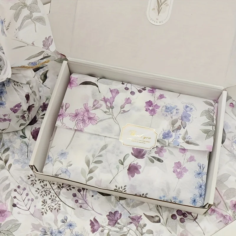10/20 Sheets of Christmas Wrapping Paper, Purple Morning Glory Gift Wrapping Paper, 20* 14inch Gift Box Decoration Paper for Birthdays, Valentine's Day, Christmas, Clothing, Drinks, and Wine Bottle Packaging, Friend Gifts