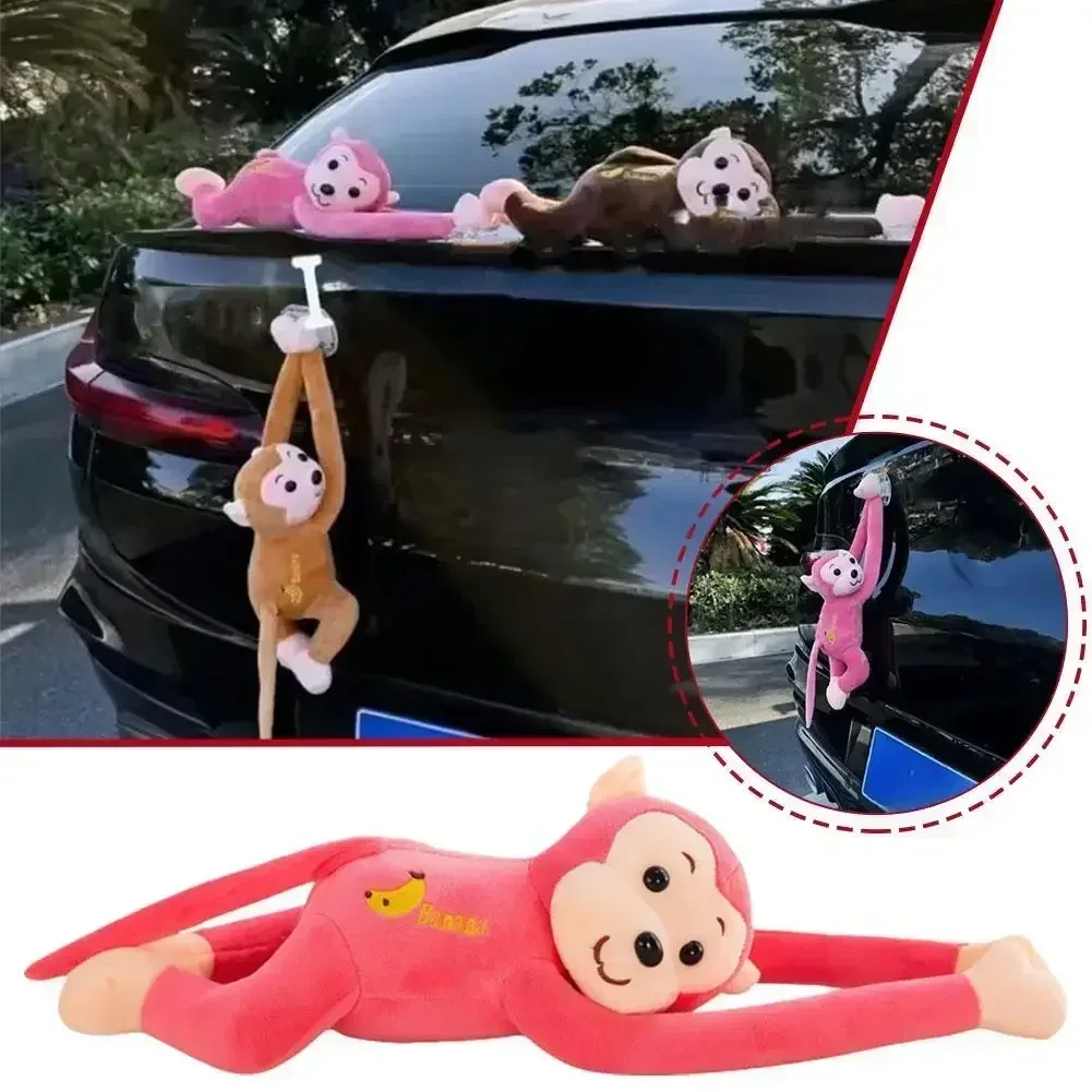 

Voice Doll Quick Release Gibbon Monkey Doll Pendant Cute Rear Car Hanging Long Arm Ape Monkey Plush Toys Car Accesorios