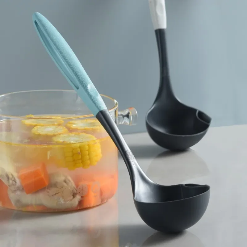 2 In 1 Filter Oil Spoon Long Handle Ramen Soup Ladle Food Skimmer Colander Hot Pot Tablespoons Porridge Scoop Kitchen Separator