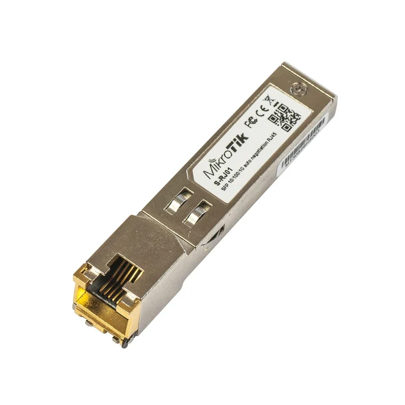 

MikroTik S-RJ01 RJ45 SFP 10/100/1000M медный модуль, совместимый с большинством портов SFP Gigabit, доступных в различных сетях 1 шт.