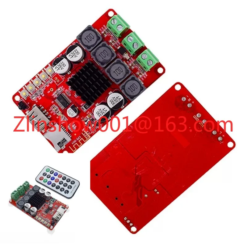 Bluetooth receiver U disk TF card decoding with remote control digital power amplifier board TPA3116 2X50W HF183