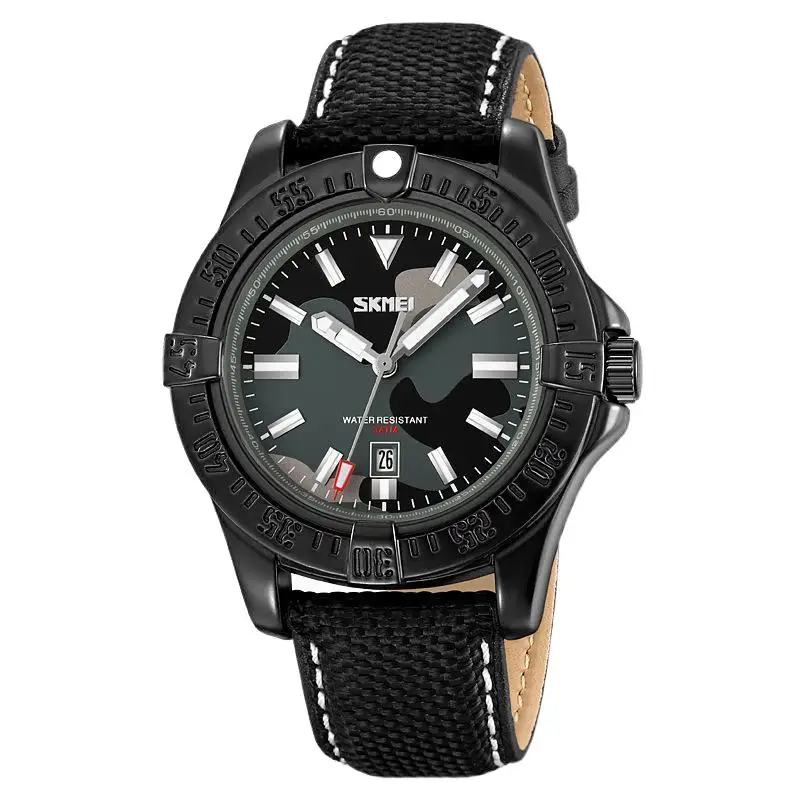 SkmeiGenuine Goods Watch ساعة كوارتز رجالية موضة مقاومة للماء ساعة رجالية جلدية حزام ساعة شخصية بسيطة