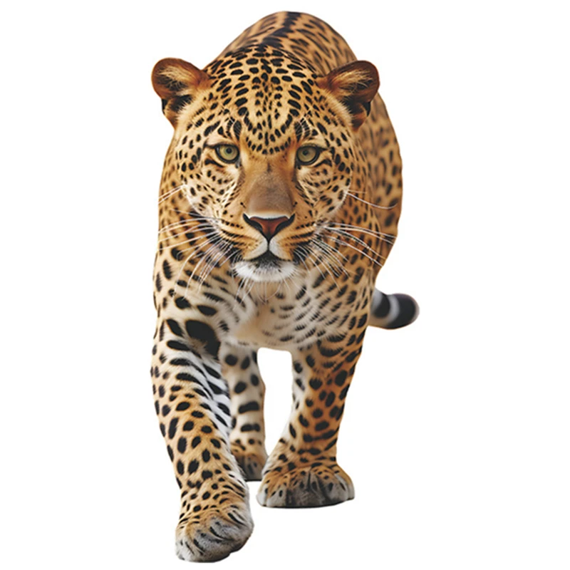 Lifelike 3D Agile Leopards Vinyl Poster Mural for Home Decoration Stickers on the Room Door Wall