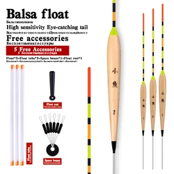 3pcs balsa schwimmt + 3float rohre + 1 tasche angeln haken see fluss boje vertikale angeln leicht gewichtete boje angeln werkzeug zubehör