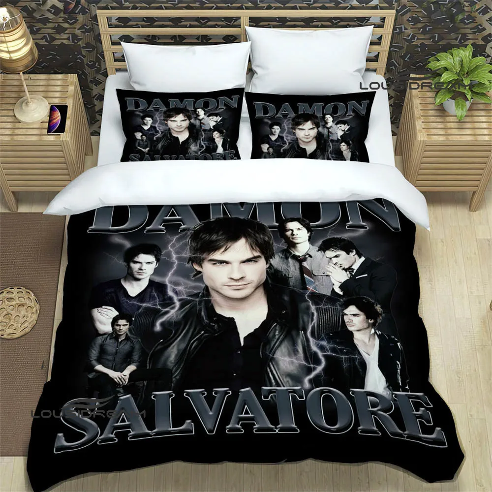 The Vampire Diaries damomo salvatore set di biancheria da letto squisito set copripiumino set piumino biancheria da letto regalo di compleanno