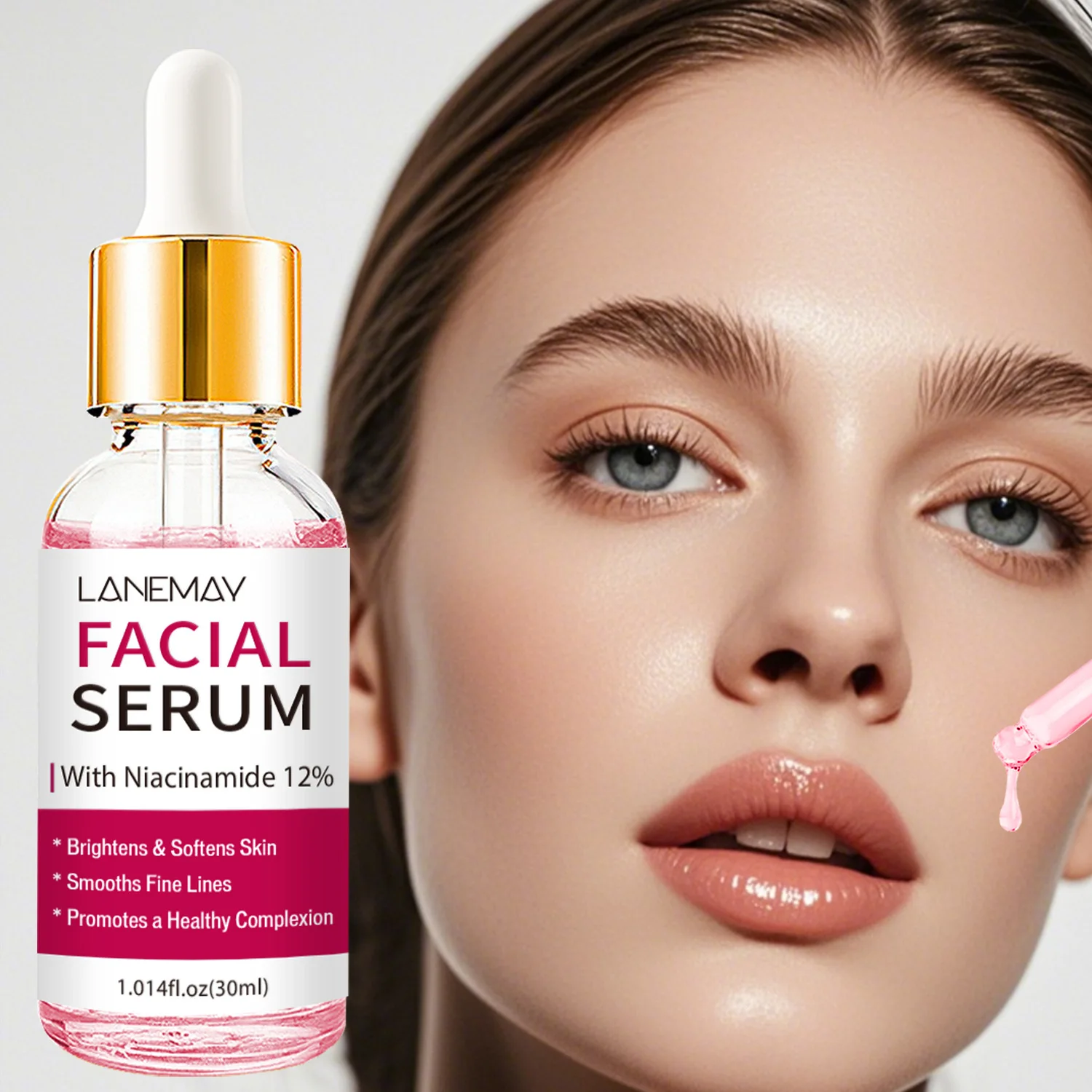 Sérum Facial com 12% de Niacinamida e Vitamina C – Ilumina, Suaviza e Hidrata para Todos os Tipos de Pele