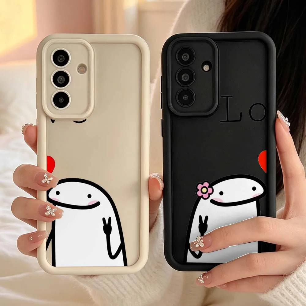 Cartoon Peace Sign Heart Gift For Samsung Galaxy A04 M17 A57 A06 A07 A17 A26 A36 A14 A15 A16 Eye Ladder Phone Case