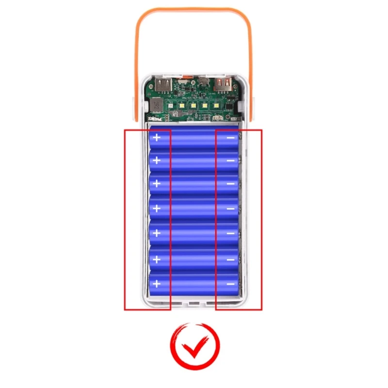 35-Slot 18650 Battery Power Bank Housing Case Only(no battery) with Night Lighting Function for Outdoor Sports