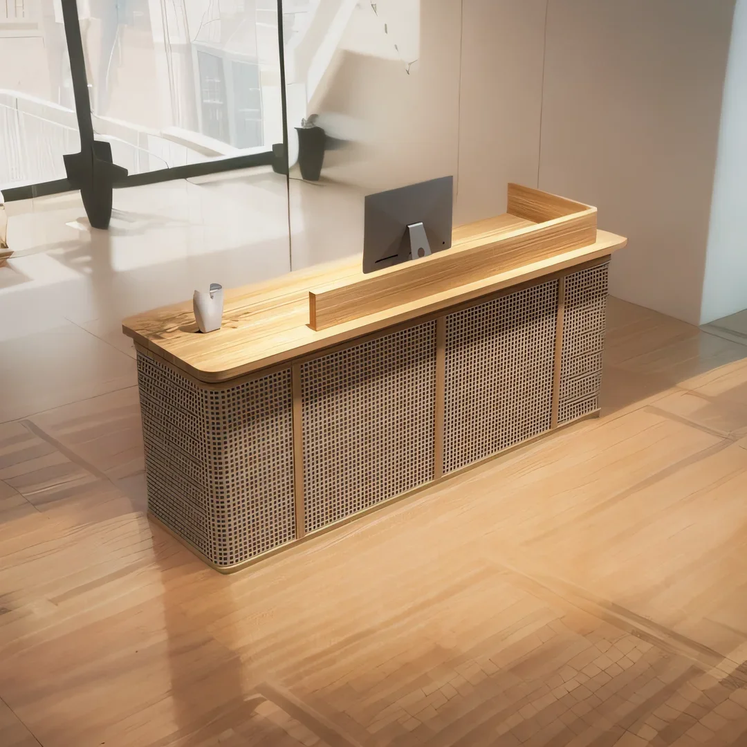 Beauty Salon Storage Workshop Furniture Reception Bank Wooden Podium Stand Barber Shop Counter Table Escritorio Desks Medical