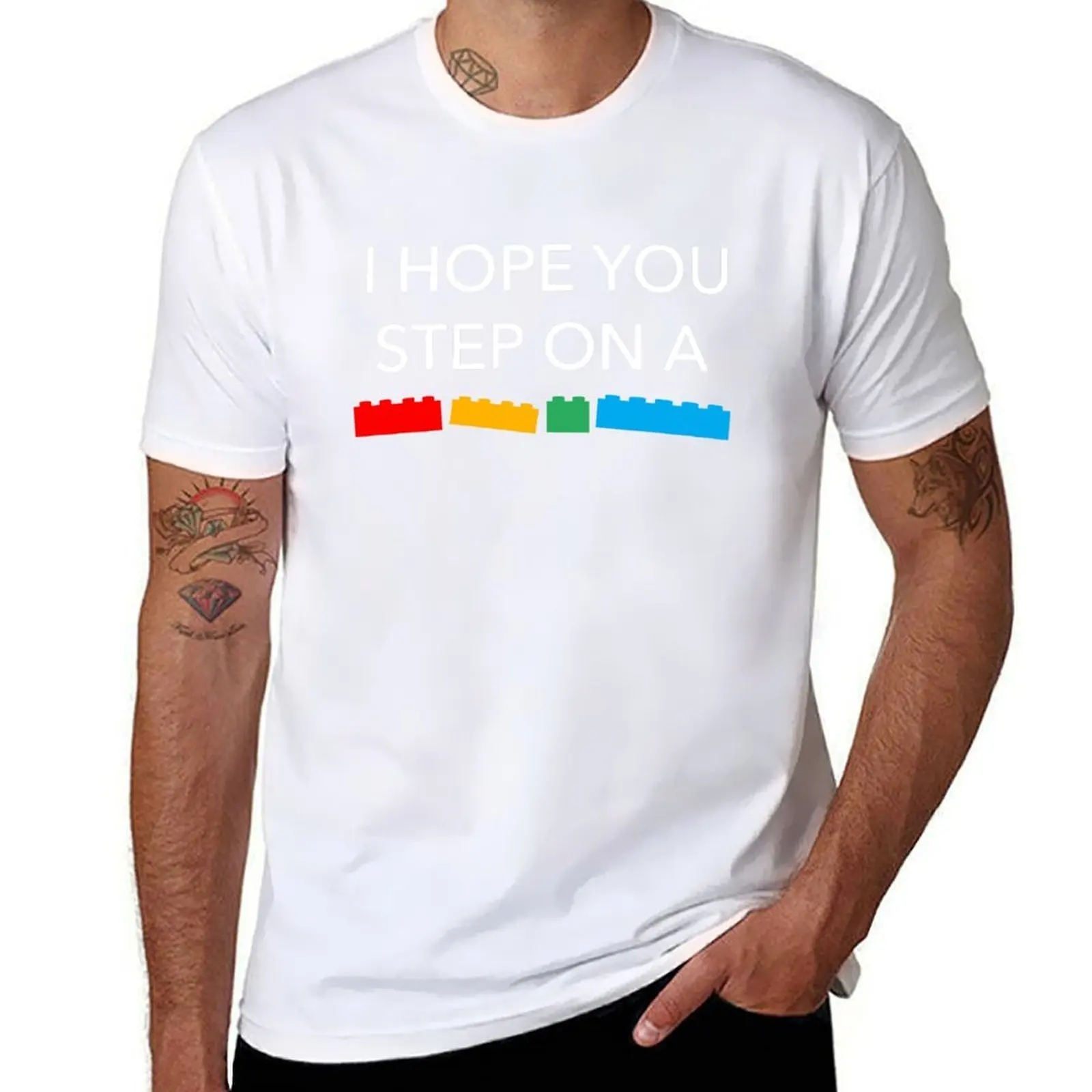

I Hope You Step On A Toy Brick Master Builder T-Shirt man t shirt heavy cotton g man t shirts for men T-Shirt