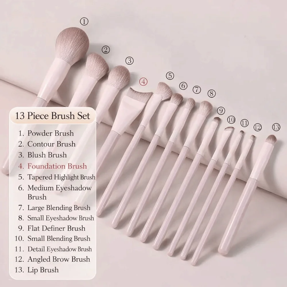 5-13 Piece New Soft Beginner Makeup Brush Set Shed-free Blendable Contouring Brush Multi-tasking Eyeshadow