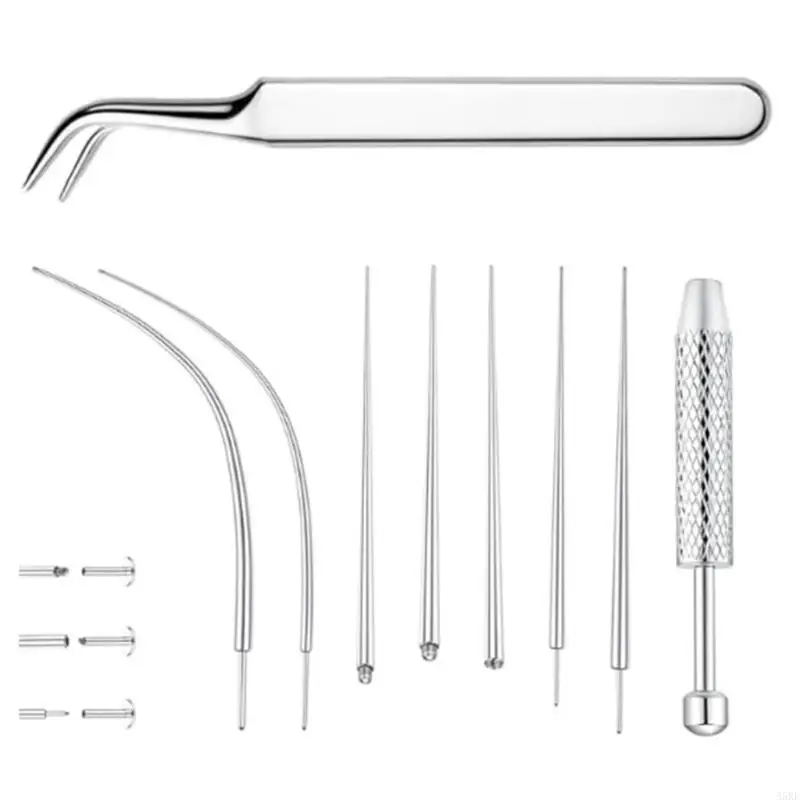 Grasper And Curved Piercing Guide Needle Set For Easy Accurate Body Piercing On Sensitive Skin