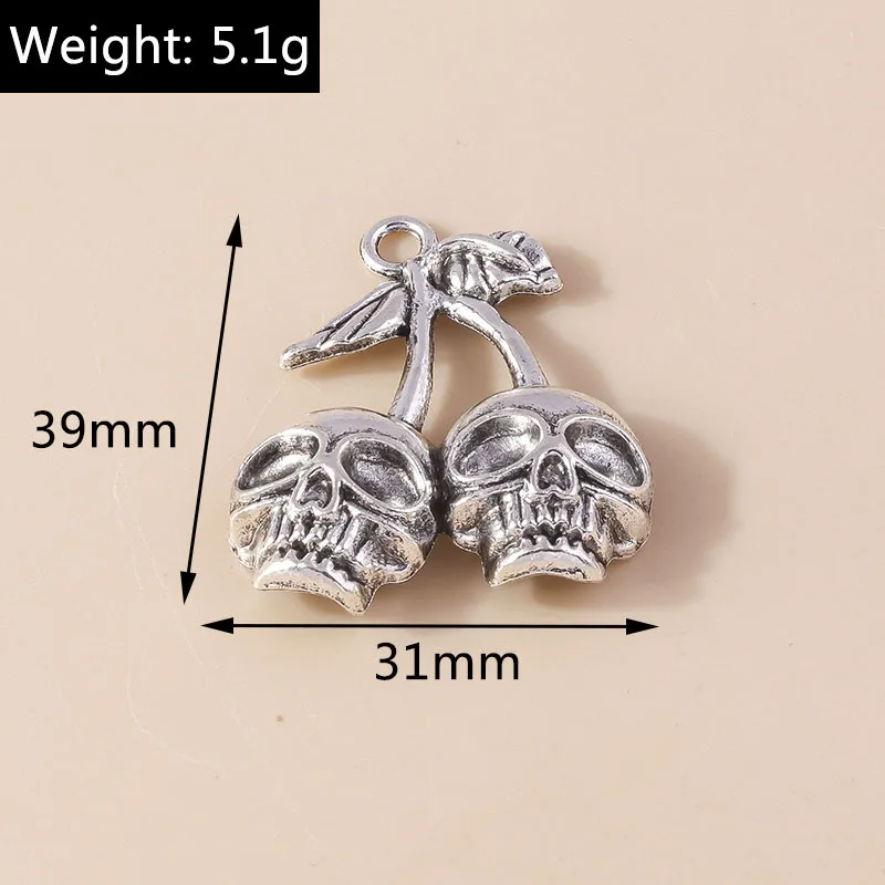 4 Stück 38*58mm Punk-Totenkopf-Kreuz-Anhänger aus Metalllegierung, Vintage-Gothic-Kreuz-Anhänger für DIY-Armbänder, Halsketten und Schmuckherstellung – Detail 9