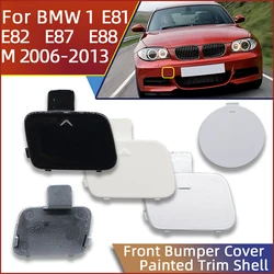 Front Bumper Tow Hook Eye Cover Cap Painted Trim Shell For BMW 1 E81 E82 E87 E88 M-Sport 2006-2013 Trailer Cover Decoration