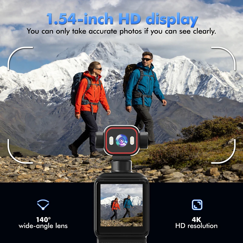 D2 Wireless HD Handheld Action Camera AP Hotspot Connection for Cycling Vlogs Night Vision DVR Miniature Camcorder