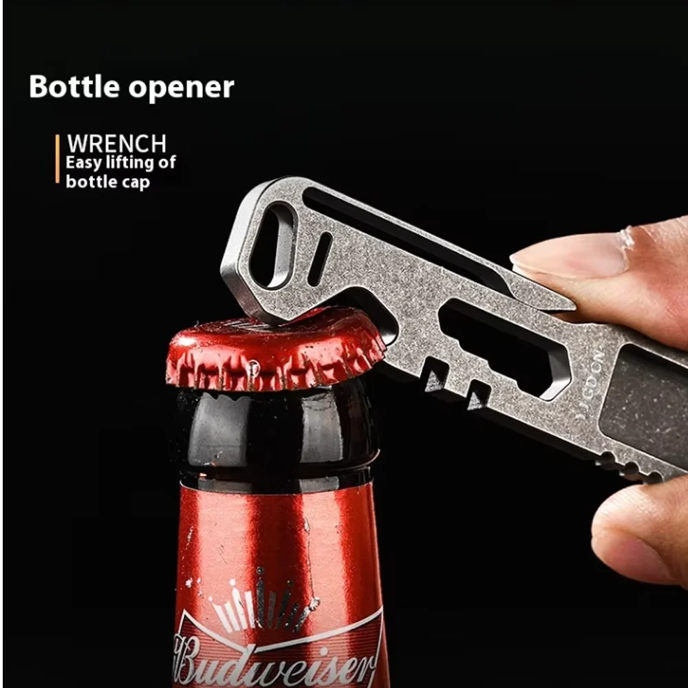 Titanium Alloy Multi-Function Crowbar for Outdoor Tour Bike Regulator Camping Hiking Various Screwdriver Bottle Opener